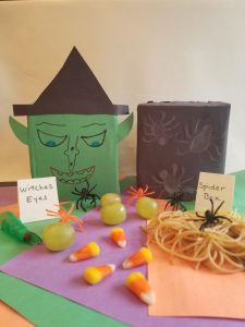 Make a Halloween Mystery Box or Sensory box with spooky items the kids will squeal to touch. Put inside the box grapes for eyes, candy corn for teeth, spaghetti for brains and more. Find out how easy these are to make. They are sure to be the hit of your next Halloween Party.