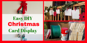 Easy DIY Christmas Card Displays. Use your holiday cards to decorate your home for Christmas. #christmas #homedecor #holidaydecoratins #christmascards #christmasdecorations