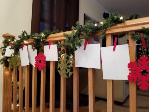 Holiday Decorations for Christmas Parties. A fun way to show off your Holiday cards and Christmas activity for families.
