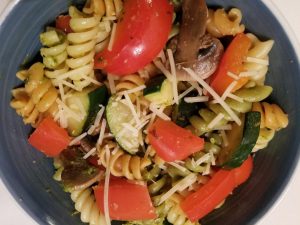 Easy Pasta Recipe a Quick Pesto pasta your family will love.