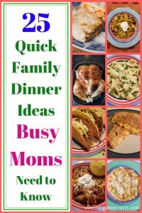 Having a hard time coming up with quick family dinner ideas for those busy nights? Don't stress check out these 25 easy recipes perfect for a quick weeknight meal. Bonus your kids will love them!