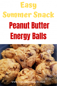 Easy Summer Snack - Peanut Butter Energy Balls . A healthy snack for kids and adults everyone will love. #snack #snacks #energyballs #healthysnack
