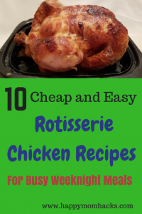 You Bought a Rotisserie Chicken Now What? Turn that leftover Rotisserie Chicken into one of these 10 easy family meals. Learn how to make these quick recipes for your next busy weeknight dinner. Your kids will love them!