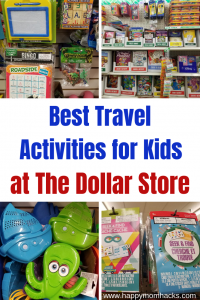 Best Travel Activities for Kids at the Dollar Store.Great for long car rides and plane rides. Use these fun road trip games & activities to keep the kids busy. Find cool busy bag ideas too! Make it a fun vacation with these travel hacks. #travelwithkids #traveltips #familytravel #dollarstore