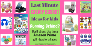 Need some last minute ideas to fill the kids Easter Basket? Click through to find great Easter Basket Ideas for kids from babies to Teenagers. Get them fast with Amazon Prime and be ready for a great Easter!