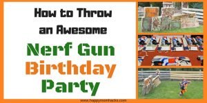 How to Throw the Best Nerf Wars Birthday Party. A Nerf gun party with DIY Targets, capture the flag, Nerf Games, decorations, free printables, party favors and more. Everything you need to throw a fun party the kids will ever forget!
