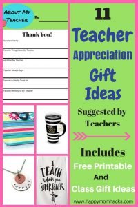 Teacher Appreciation Gift Ideas from kids or the whole class. Includes a free printable from kids and DIY ideas
