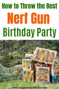 Best Nerf Gun Birthday Party Ideas. Find DIY Games, Bases, Party Favors and more. Everything you need to throw an awesome Nerf Birthday! #nerfbirthday #kidsbirthday #birthdayparty #nerf