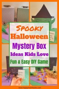 Fun Halloween Mystery Box Ideas for Kids Halloween Parties. These sensory boxes are great for school parties or Halloween parties at home. They are simple to make with tissue boxes, construction paper and spooky fillers. Don't worry I'll give you lots of ideas. Check it out and use this game at your next Halloween Party!