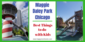 Visit the ultimate playground in Chicago - Maggie Daley Park, Just walk over the ribbons from Millennium Park and find an amazing play area over looking Lake Michigan. Follow this guide to find fun things to do such as ice skating, climbing walls and Play garden. #maggiedaleypark, #chicagoattractions, #traveltips, #familytravel