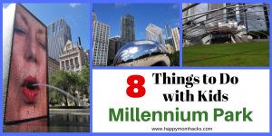 8 Awesome Things to Do with Kids in Chicago's Millennium Park. Visit the Lurie Gardens and the Cloud Gate or the Bean as locals call it. Let the kids splash in the Crown Fountain and in the winter go ice skating at the park. Plan your trip to this Illinois park with this helpful guide. Learn where to park and eat too! #millenniumpark, #chicagoattractions, #traveltips, #familyvacation