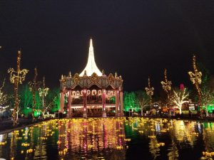 Holiday in the Park Light Display at Chicago's Six Flag Great America.