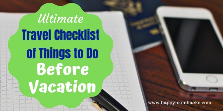 Ultimate Travel Checklist Printable of Things to Do before Vacation. Use this free printable travel checklist PDF and article when preparing for a trip. Never forget the tasks you need to do again! #travelchecklist #vacationchecklist #printable #familytravel #vacation