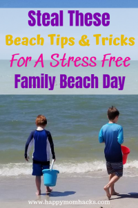 20 Ultimate Beach Tips & Tricks with kids. Best beach hacks for a fun family beach day. Easy tips on how to plan for a day at the beach, what to pack, how to hide your money, get rid of sand & more. #beachhacks #beachtips #traveltips #familyvacation #packing #travelwithkids