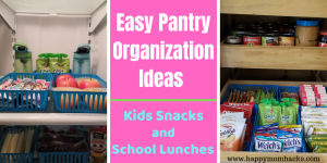 Easy DIY Pantry Organization Ideas for Kids Snacks & School Lunches. How to reorganized your small or large pantry, fridge and cabinets so kids can pack their own lunches and snacks. Make back to school easy with these quick organizational hacks.