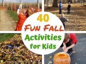 40 Fun Fall Activities for Kids Outdoor & Indoors. Plus easy fall crafts for kids & a free printable bucket list of fun activities to do all fall long. Make great family memories from fall hikes to pumpkin carving, and apple stamping. Get inspired for a great autumn with your kids.