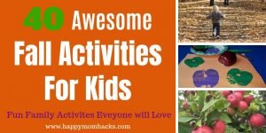Fun Fall Activities for Kids -40 Things to do in the fall for families. Find awesome outdoor and Indoor Activities. Plus fall crafts for the kids and weekend getaways to watch the leaves change. Enjoy the autumn season making fun family memories. #fall #activitiesforkids #crafts #weekendgetaways #fallactivities
