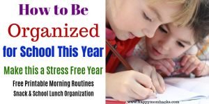 Back to School Organization Tips & Tricks for moms. Make the school year less stressful with easy routines, lunch & snack organization, backpack stations, homework stations and more.
