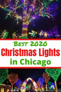 Celebrate Christmas in Chicago with the best holiday Light displays. Visit mueums, zoos, and cool drive thru light shows. Find out how to celebrate christmas and still stay socially distanced this year. #christmas #holidaylights #Chicago #christmaslights #holidayevents
