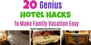 Unique Hotel Hacks for Families on Family Vacation. Every parent needs these hotel tips and tricks to make your hotel stay & family vacation easy and stress free. Use these cheap DIY hotel hacks on your next vacation with kids. #familyvacation #travelwithkids #hotelhacks #travelhacks