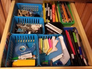 How to Get Your Junk Drawer Organized. Where to start and how to use a dollar tree storage to get organized.
