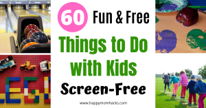 Free Things to Do with Kids at Home on the weekends, summer and rainy days. Find fun indoor and outdoor games that will keep the kids busy & happy and off electronics. Best part these kids activities will not cost you a thing!