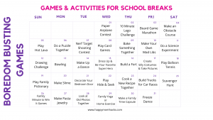 Indoor Games for Kids Free Printable Kids Activity Calendar