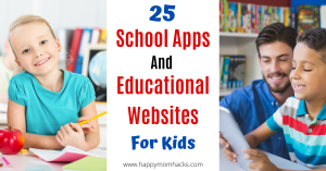 Best School Apps & Educational Websites for Elementary School and High School Students. Free and easy to use websites for kids you can use to teach your kids at home. #schoolapps #educationalwebsites #educationalresources #websitesforkids
