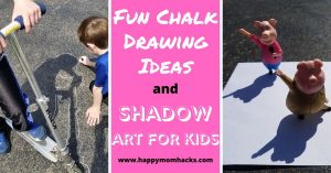Fun Shadow Art & Chalk Drawing Ideas for kids. A cool outdoor activity using your kids favorite toys silhouette. Enjoy art projects outside on a sunny day. An entertaining kids activity. #shadowart #shadowartideas #chalkdrawings #outdooractivitiesforkids #kidsactivities