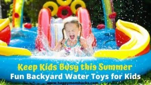Fun Outdoor Water Activities for Kids in your backyard. Stuck at home this summer? Stay cool with these awesome water toys they'll love so much they won't miss the pool. #watertoys #outdooractivitiesforkids #wateractivitiesforkids #outdoorgames #kidsactivities #summer