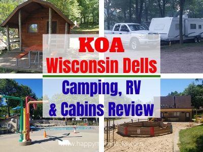 Wisconsin Dells Resort- KOA Campground Resort Review. It's a perfect place for families to camp, park RVs and rent cabins. Plus great amenities such as pools, playgrounds and laundry. Only 1 mile from Downtown Wisconsin Dells. #KOA #wisconsindells #wisconsindellsresort #wisconsindellsdowntown