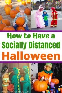How to Have a Socially Distanced Halloween with Kids. 15 fun activities, virtual parties, games, yard decorations, parades and more. Everything you need to make Halloween 2020 amazing even if you can't be with friends. #halloween #virtualparty #zoomgames #activitiesforkids #kids #halloweengames #halloweenactivities #socialdistancing