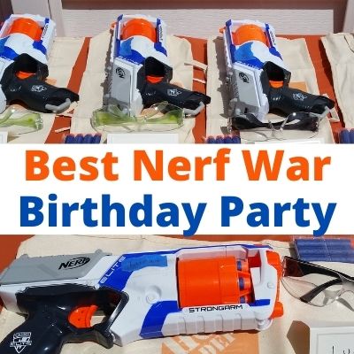 Ultimate Nerf Gun Birthday Party Ideas for Kids. Everything You need to plan a Nerf War party with supplies, battlefields, decorations, Nerf Games, Nerf Targets and party favors. A complete guide to this cool boy birthday party. #birthdayparty #Nerf #Nerfparty #nerfwar #nerfbirthdayparty #nerfgun #nerfgames