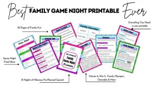 Plan an Awesome Family Game Night with a printable game planner. Everything you need from 12 months of game ideas, to meal and snack ideas, prizes and more. Reconnect with your kids with a fun and easy family game night!