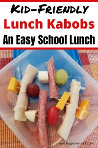 Need a school lunch your kids will eat? Lunch Kabobs are easy to make and adjust to each child's taste. Your sure to find a combination of meat, cheese, fruits and vegetables to add to the toothpick your kids will love. Plus you can make them ahead for a stress-free morning. The perfect Back to School Lunch idea!