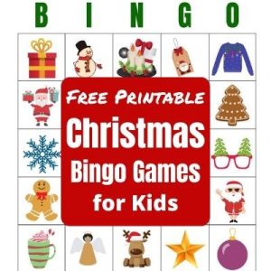 Grab Your Free Printable Christmas Bingo Games for Kids Parties. Fun party game for kids classroom parties and family Holiday parties.