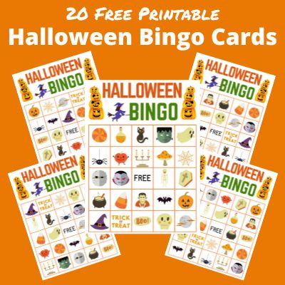20 Spooky Halloween Bingo Cards & Calling Cards for classrooms & kids Halloween parties. These free printables are an easy Halloween game just print it out and play.