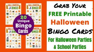 20 Halloween Bingo Cards & calling cards for classrooms or Halloween parties. Grab your free Printable today.