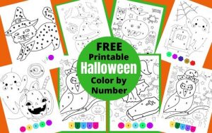 30 Free printable Halloween Color by Number worksheets to help kids with number recognition and fine motor skills. 30 pages to use as a classroom activity or at Halloween parties.