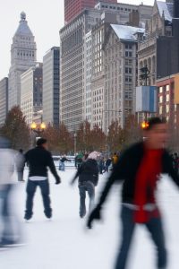 Take the whole family ice skating at Chicago's McCormick Tribune Ice Rink located in Millennium park in downtown Chicago.