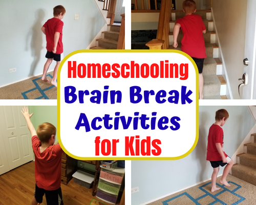 Fun Brain breaks for homeschooling activity ideas to help kids burn energy, boost focus and have fun learning at home. Add these quick break ideas to your homeschooling schedule. Easy brain break games and activities that will help kids, memory, focus and creativity.